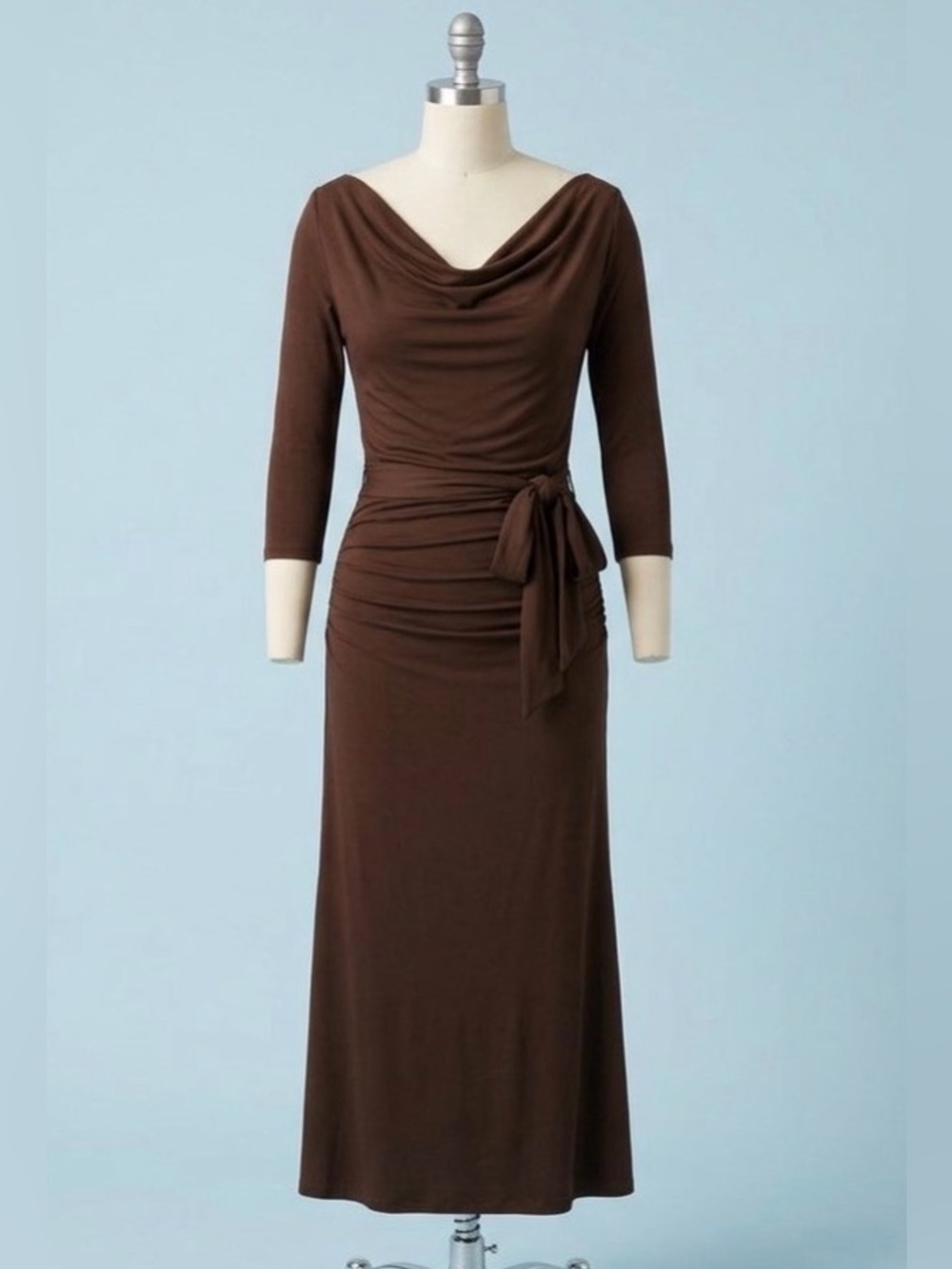 Laundry by Shelli Segal Cowl Neck Midi Dress